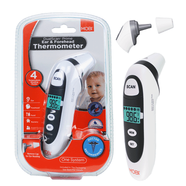 MOBI DualScan Prime Ear & Forehead Thermometer with Object Temperature Readings for All Ages