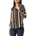 thumbnail image 4 of INSPIRE CHIC Chemises à Col à Revers pour Femmes, Boutonnées, Manches Longues Retroussables, m Brun, 4 of 6