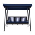 thumbnail image 1 of Flora 3-Seat Patio Swing with Canopy and Striped Accent Pillows, 1 of 9
