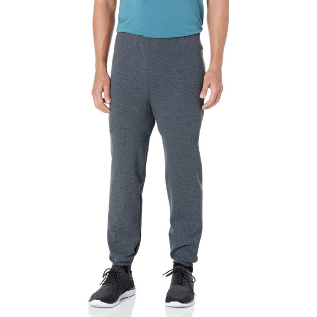 Jerzees Men's Adult Elastic Bottom Sweatpants, Black Heather, X-Large