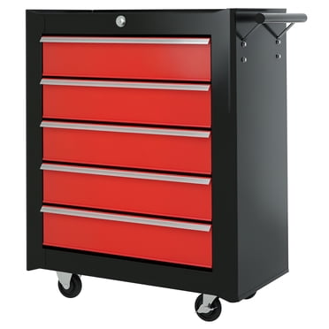 31" Steel Rolling Tool Cart Storage Cabinet Chest Tool Box W/ 5 Drawer