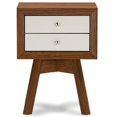 thumbnail image 2 of Baxton Studio Warwick Two-tone Walnut and White Modern Accent Table and Nightstand, 2 of 6
