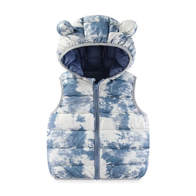 FAOWME Girls Toddler Lightweight Waterproof Packable Vest Light Blue 4-5 Years