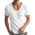 thumbnail image 1 of Plebaso T-Shirts pour Hommes avec Poche Col Ras du Cou Manches Courtes T-Shirt Décontracté Manches Courtes T-Shirts Unis Respirants, 1 of 7
