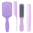 thumbnail image 3 of Ensemble de Brosse à Cheveux, 4pcs Brosse à Cheveux Peignes Peignes Peigne Ensemble de Haute Performance, 3 of 8