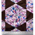 thumbnail image 1 of Soimoi Rayon Crepe Fabric Leaves,Bird & Floral Patchwork Print Sewing Fabric Yard 46 Inch Wide, 1 of 3