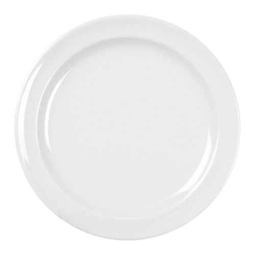 Excellanté Milan Collection Mélamine Blanche Assiette à Dessert Ronde 7-1/4 Pouces, Blanche, 12 Pcs