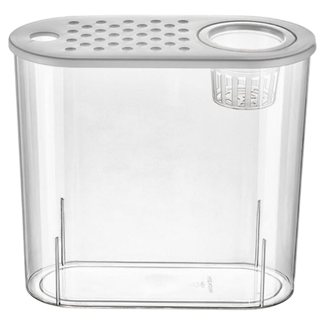 koolsoo Contenant de Bureau pour Aquarium Pot de Rangement Léger Mini Réservoir de Terrarium pour la Maison Terrapin Lézards Betta Couvercle Blanc