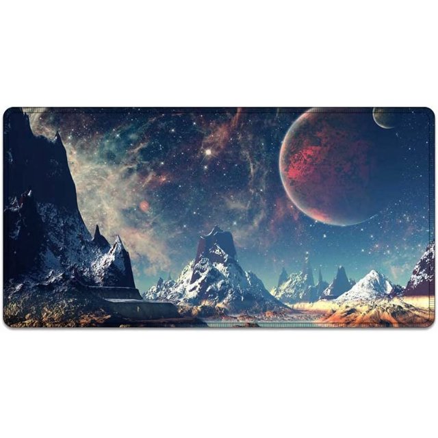Large Mouse Pad 31.4 x 15.7inches 3mm XXL Extended Gaming Mouse Pad Mat with Non-Slip Base Stitched Mousepad for Computer,Office,Keyboard and Laptop-Mountain Star,Waterproof Desk Mat