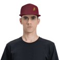 thumbnail image 4 of ZICANCN Golden Cat Pattern Baseball Caps, Trucker Hats for Men And Women, Adjustable Breathable Flat Caps, Dark Red, 4 of 6