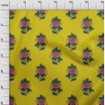 thumbnail image 2 of oneOone Viscose Chiffon Fabric Leaves & Floral Block Print Fabric BTY 42 Inch Wide, 2 of 4