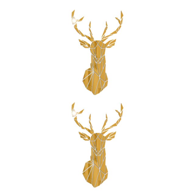 Redempat Living Space With 3D Mirror Deer Wall Sticker Easy To Paste And Remove gold XXL 2Set