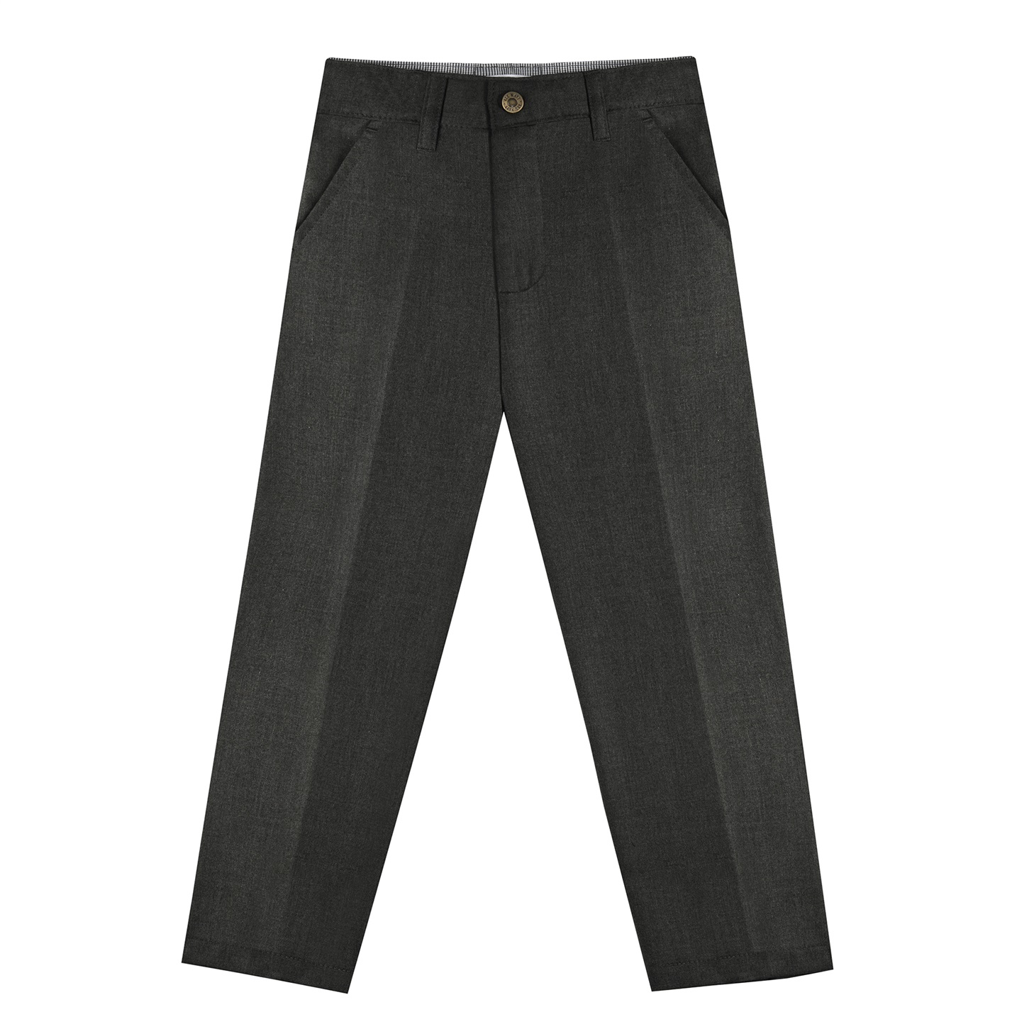 Buyless Fashion Pantalon Garçon devant Plat Coupe Régulière Polyester Formel et Décontracté
