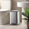 thumbnail image 3 of Ourlova 12L Trash Can, Stainless Steel Garbage Can, Small Rectangular Trash Can with Soft Close Lid Foot Pedal & Inner Bucket for Kitchen Home Office, 3 of 9