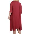 thumbnail image 5 of B91xZ Femmes Décontracté Manches Courtes Robe d'Invité de Mariage Élégante Robe de Midi à Manches Courtes Robe Longue Fluide, Rouge XXXL, 5 of 5