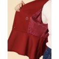 thumbnail image 5 of INSPIRE CHIC Women's Elegant Lapel Button Blazer Long Sleeve Ruffle Hem Work Wool Short Coat Burgundy S, 5 of 5