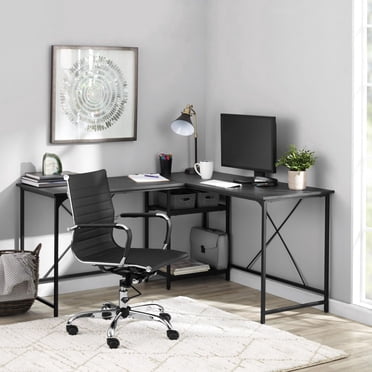 Mainstays - Bureau convertible à 2 configurations avec tablettes de rangement inférieures, Ados et Adultes