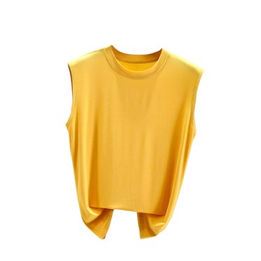 FAIWAD Summer Tank Tops for Women Casual Sleeveless Round Neck T-Shirt Loose Solid Color Crop Top