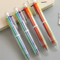 thumbnail image 4 of 4pcs Plastic Transparent Ballpoint Pen, With Vibrant Color Ink, Student Stationery Ballpoint Pen, Back To School Supplies - Add Color To Your Writing!, 4 of 5
