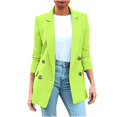 thumbnail image 3 of Sentmoon Vestes de Complet Col Rabattu Manches Longues Blazer pour Femme Surdimensionné Couleur Unie Ajusté Extensible Bureau Vêtements pour Femme Ravissant pour Réunions d'Affaires Jaune TTG, 3 of 7