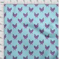 thumbnail image 4 of oneOone Rayon Light Blue Fabric Rooster Cock Craft Projects Decor Fabric Printed By The Yard 56 Inch Wide, 4 of 4