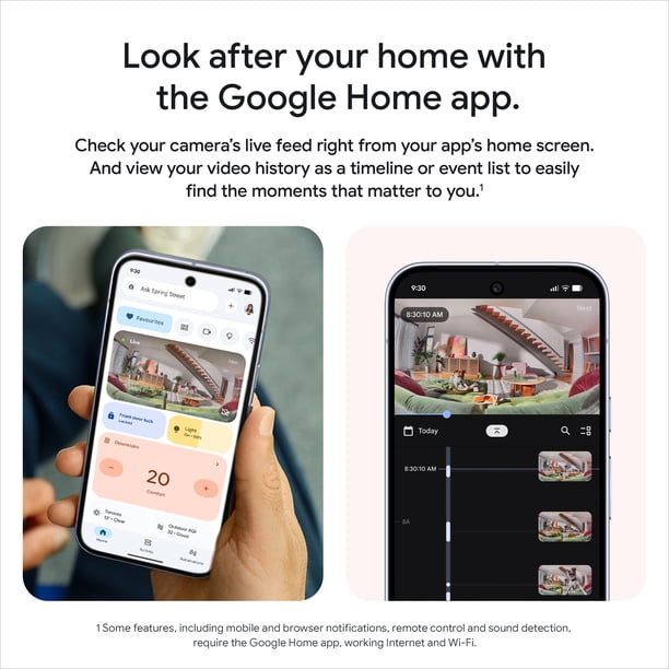 Google Nest Cam Indoor (Wired, 3rd Gen) - 2K Video and Gemini
