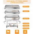 thumbnail image 4 of Garvee 8 Qt Chafing Dish for Buffet Set, Stainless Steel Buffet Servers, 4 Pack, Silver, 4 of 6