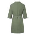 thumbnail image 3 of TheFound Men? s Solid Color V-Neck Half Sleeve Night-Robe with Waist Belt, 3 of 8