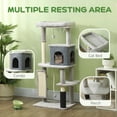 thumbnail image 4 of PawHut 52 Inch Cat Tree with Scratching Posts, Cat Bed, Condo, Light Grey, 4 of 10