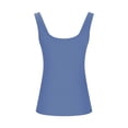 thumbnail image 4 of Jsaierl Women Spaghetti Strap U Neck Ribbed Tanks Tops Solid Color Slim Fit Vests Basic Sleeveless Yoga Shirts, 4 of 6