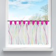 thumbnail image 2 of Window Curtain Sheer Voile Cafe Net Curtain with Loops Waves Pattern, Fabric,(Pink,H/B: 60/140 cm), 2 of 7