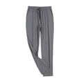 thumbnail image 1 of Men's Wide Leg Pajama Pants Big & Tall Long Sleeping Pants with Pocket Drawstring Loose Comfy Lounge Wear Pjs Dark Gray, 4XL, 1 of 3