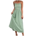 thumbnail image 1 of XZNGL Long Summer Dress for Women Summer Suspender Sling Dress Button Solid Casual Long Dress Casual Summer Dress for Women Long Dress for Women Summer Casual Dress for Women Summer, 1 of 7