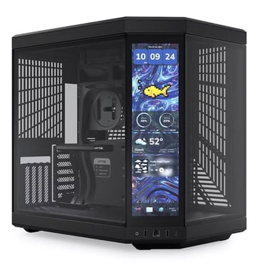 HYTE HYTE Y70 Tactile Infinie à Double Chambre ATX Tour Mi-Haute Esthétique Moderne Étui avec Écran Tactile LCD 2,5K Intégré, Noir Pitch