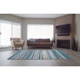 thumbnail image 3 of Kensington Stripes Abstract Pattern Area Rug Carpet in Blue Ivory, 7x10 (6'5" x 9'5", 200cm x 290cm), 3 of 5