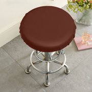 ZZkhGO Round Waterproof Stool Cover, Anti Slip Bar Stool Seat Cover, Elastic Leather Chair Cap for Kitchen Counter Stool