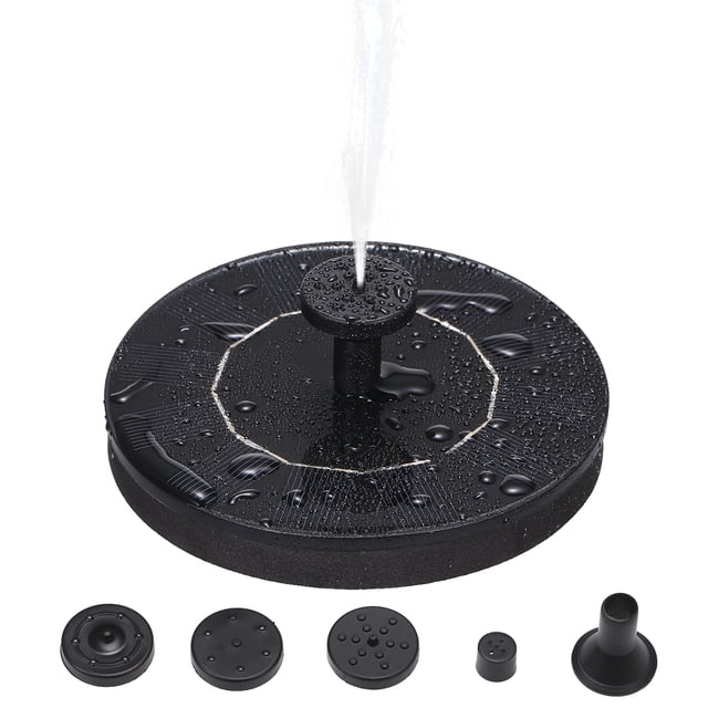 6V 1W Solar Powered Fountain Free Standing Solar DIY Birdbath Fountain Pump Outdoor Floating Water