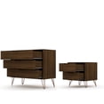 thumbnail image 3 of Manhattan Comfort Rockefeller Commode en Bois et Table de Nuit, Brun, 3 of 11