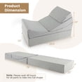 thumbnail image 3 of Costway Canapé-Lit Pliant Convertible 4-en-1 Futon de Sol Fauteuil-Lit Simple Gris, 3 of 9