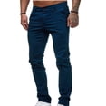 thumbnail image 3 of Babysbule Clearance Mens Pants Men's Casual Button Open Slim Fit Straight Solid Color Trousers, 3 of 4