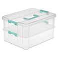 thumbnail image 3 of Sterilite Convenient Home Boîte de Rangement Empilable à 2 Niveaux, Transparente (Lot de 12), 3 of 6