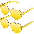 thumbnail image 1 of ORUYROP Heart Shape Sunglasses Rimless Transparent Heart Glasses Colorful Party Favors, 1 of 7