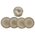 thumbnail image 1 of Mango Wood 4 PC Etched Coasters White, 1 of 5