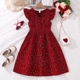 thumbnail image 2 of FhsagQ Robe pour Filles Filles Robe d'Été Décontractée Sans Manches Ligne A Boutonnée Ourlet à Volants Robes Rayées 8 12 Ans Robes de Pâques pour Filles 7-8 Robes pour Filles 8-10 Noir Rouge Brique 7-8 Ans, 2 of 9