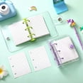 thumbnail image 2 of 2 Sets Mini Clear 3 Ring Binder Covers with Binder Inner Paper Bag Clear Soft PVC Notebook Closure Binder(Green,Purple), 2 of 6