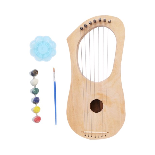 7 String DIY Set, Harp Making Material Set, Portable DIY String Lyre Harp Lyres, Style A