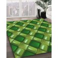thumbnail image 3 of Ahgly Tapis d'Intérieur Lavable en Machine Carré Vert Pois, 4 Pieds Carré, 3 of 7