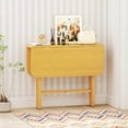 thumbnail image 2 of Costway Foldable Dining Table for 2-4 People Extendable Table with Rubber Wood Legs Natural, 2 of 10