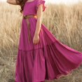 thumbnail image 3 of Kids Toddler Girls Spring/Summer Solid Ruffle Sleeveless Bohemian Princess Dress - Fashionable & Lightweight, 3 of 4