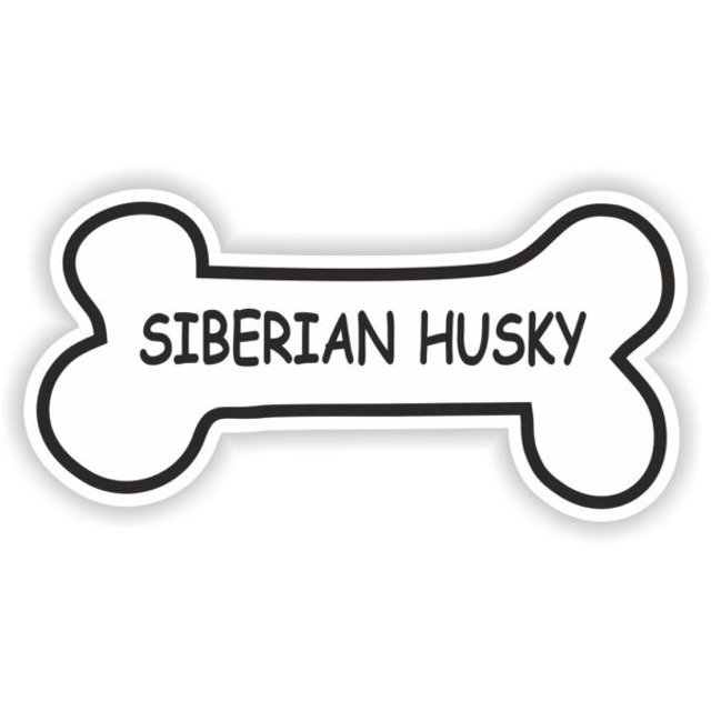 Autocollant en Vinyle 2 Pouces Siberian Husky Os Ovale Crest